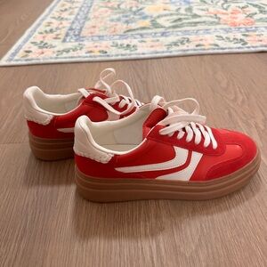 Steve Madden Red and White Sneakers
